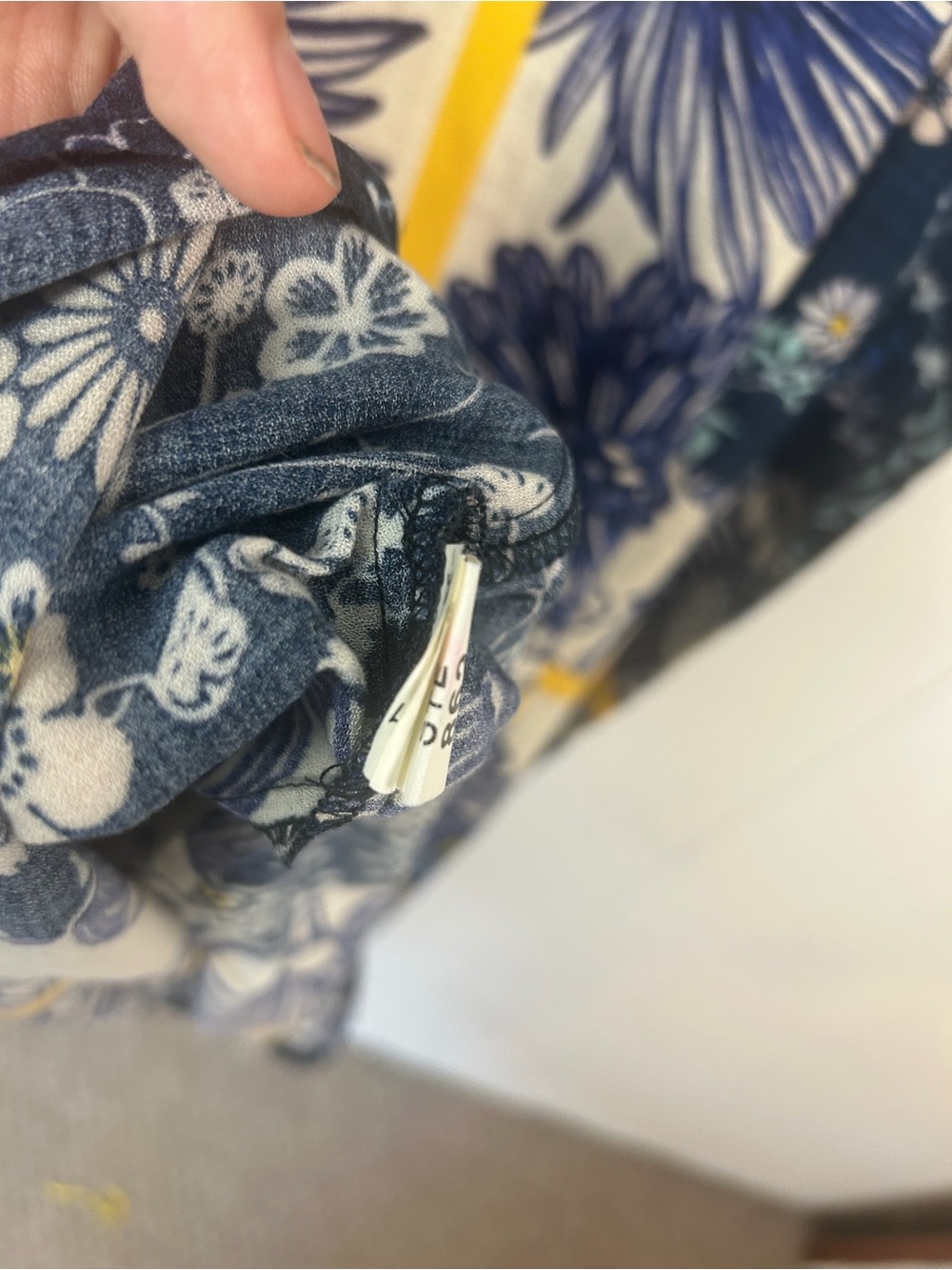 Zara Basic Blue Floral Loose Shift Dress Small Coastal Summer office Midi xs - Picture 9 of 9
